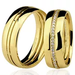 Alianças em Ouro 18k Glow com Brilhantes 14.0g 7.0mm